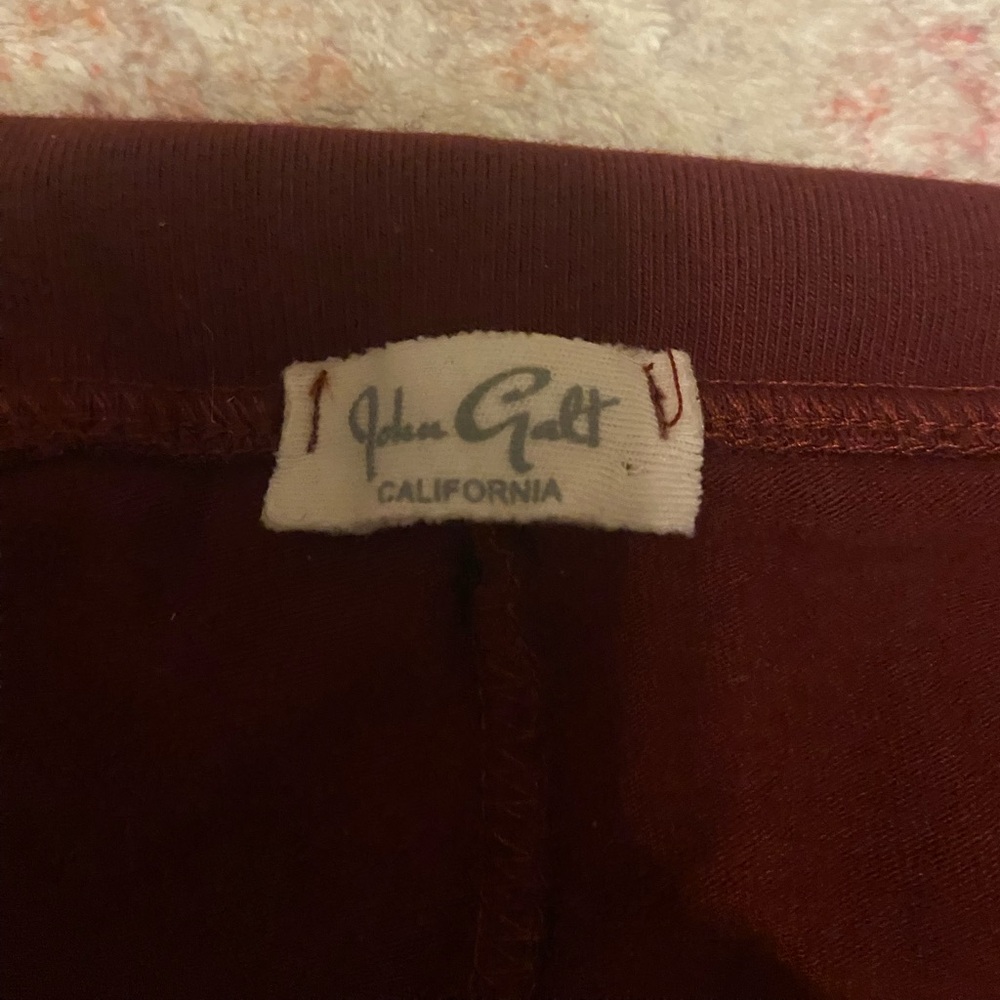 NWOT Brandy John Galt Burgundy Priscilla Flare Yoga Pants - Picture 6 of 6